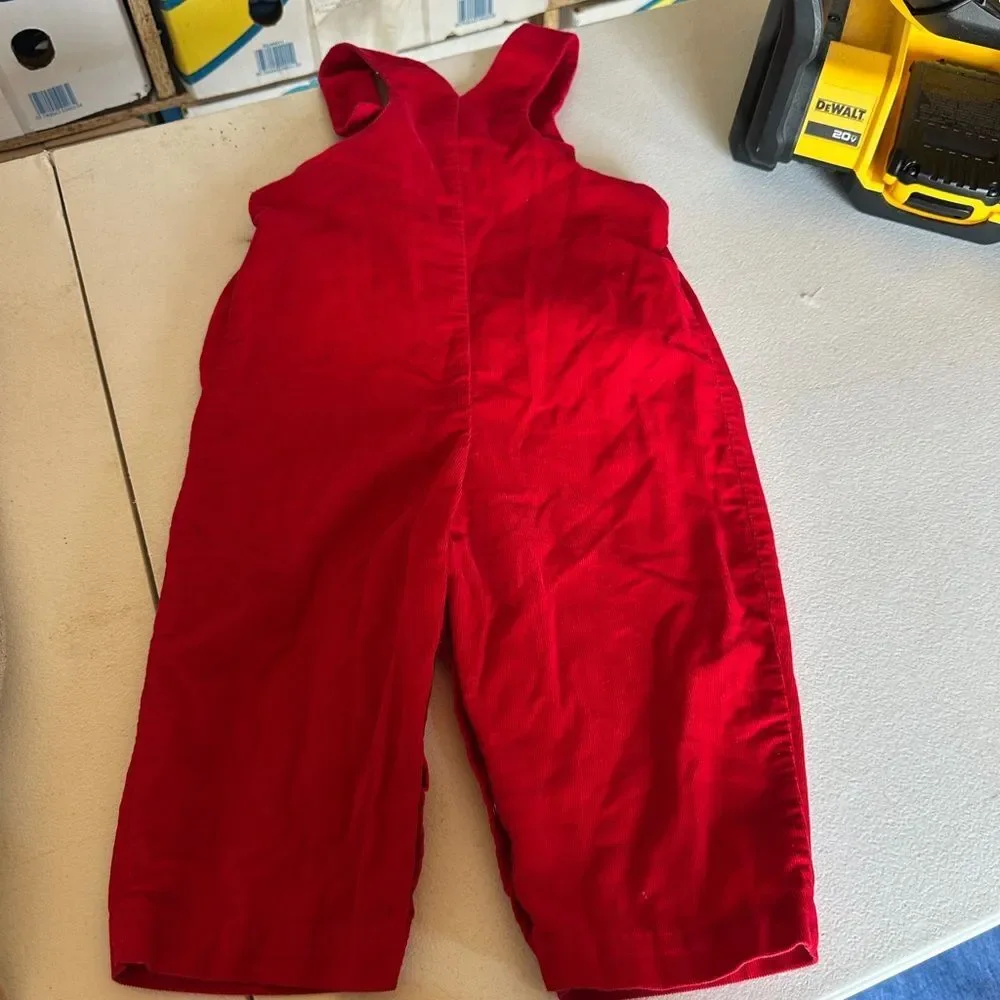 bebe Red Kids Overalls with Embroidery